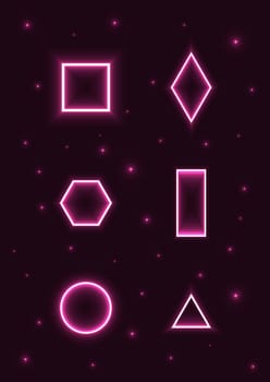 Neon Geometric Shapes Abstract Background
