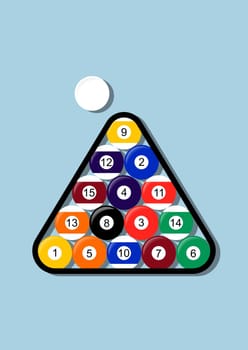 Pool Balls Clipart Illustration In Flat Style
