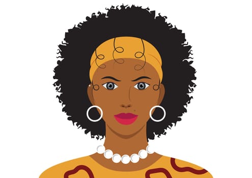 Portrait of elegante cute black woman vector