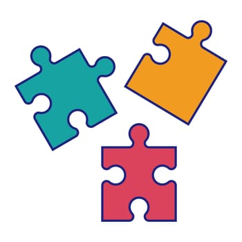 Puzzle Pieces Icon Flat Design Vector