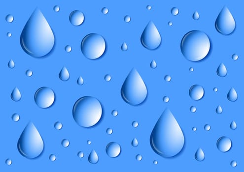 Realistic Vivid Water Drops Vector