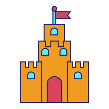 Toy Castle Icon Flat Design Vector