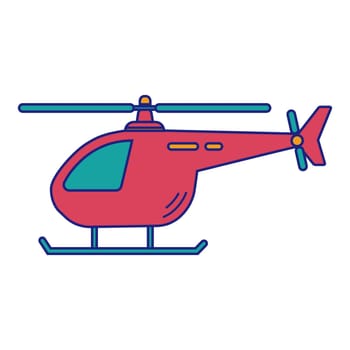 Toy Helicopter Icon Flat Design Vector
