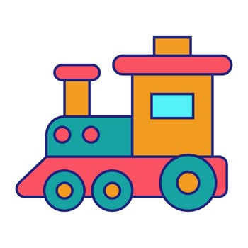 Toy Locomotive Icon Flat Design Vector