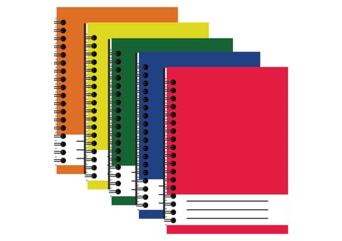 Vector Illustration of Different colors of Notebooks. School Notebooks
