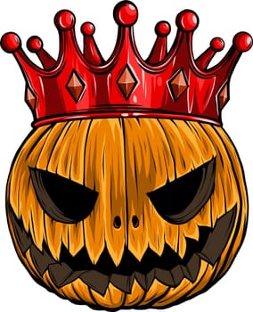 Happy Halloween Pumpkin King vector illustration on white background.