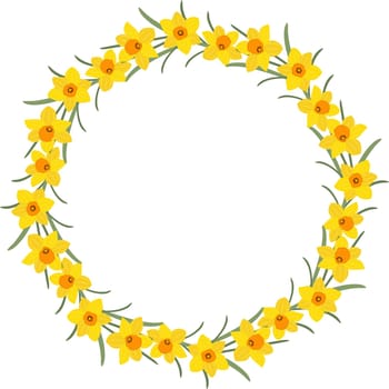 Daffodils circular floral wreath