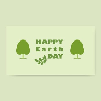 Earth Day flyer card. Green trees with green leaves. Environmental and environmental protection. Vector illustration.