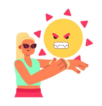 Protection from sun UV rays flat concept vector spot illustration