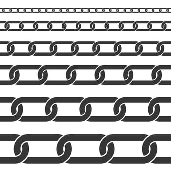 Set of seamless metal chains - vector.