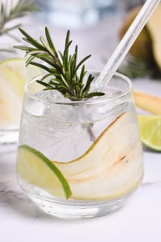 Pear Gin tonic cocktail