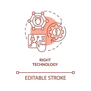 Right technology terracotta concept icon