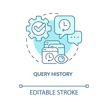 Query history turquoise concept icon