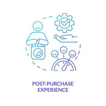 Post-purchase experience blue gradient concept icon