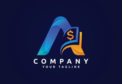 Accounting financial gradient logo, Financial Advisors logo design vector