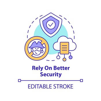 Rely on better security concept icon
