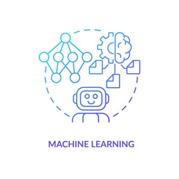 Machine learning blue gradient concept icon