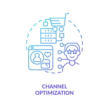 Channel optimization blue gradient concept icon