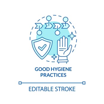 Good hygiene practices turquoise concept icon