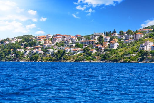Trogir UNESCO world heritage site panoramic view in Dalmatia, Croatia, tourist destination