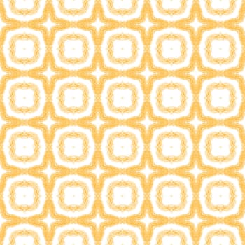 Ethnic hand painted pattern. Yellow symmetrical