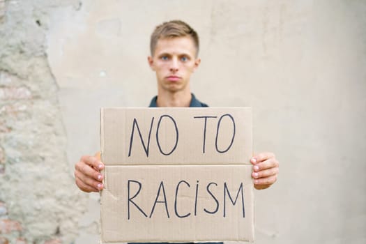 Caucasian guy came out to protest against racism