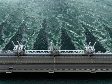 Storm Surge Barrier Bridge to Protect the Netherlands Mainland from Rising Seas