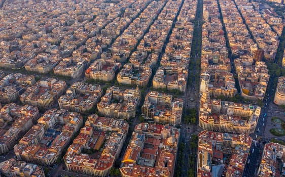 Barcelona City in the Early Evening in Spain