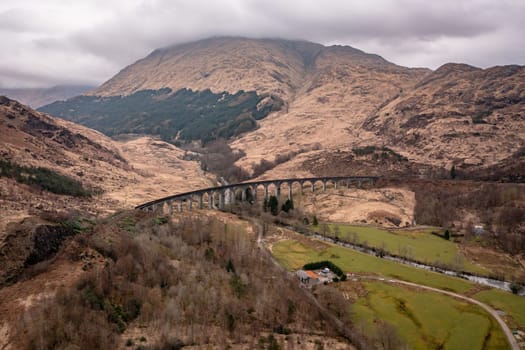 The Glenfinnan Viaduct in Scotland a Popular Tourist Spot