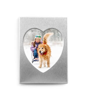 Silver heart shaped frame