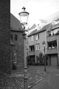 Historic lantern in the old town of Venlo, Netherlands