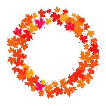 Autumn Leaves Elements. Natural Frame. Vector Illustration. EPS10