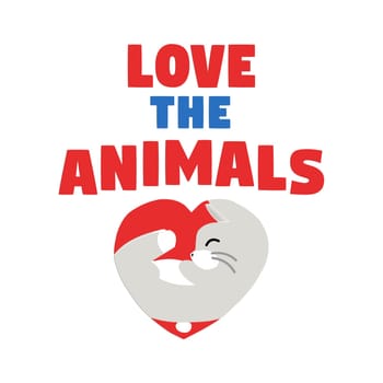 A animal in a heart sharpe with the text "Love the animals".