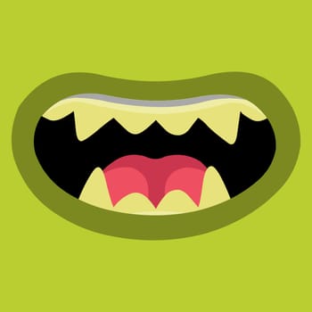 A green monsters mouth.