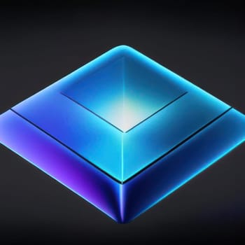 3d render squares glass