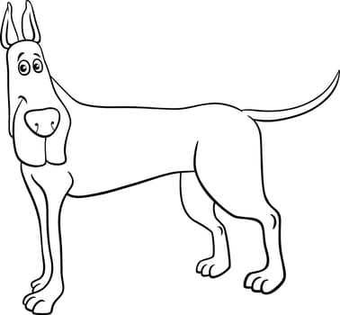 cartoon great dane purebred dog coloring page