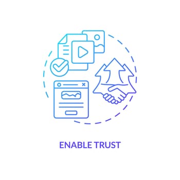 Enable trust blue gradient concept icon
