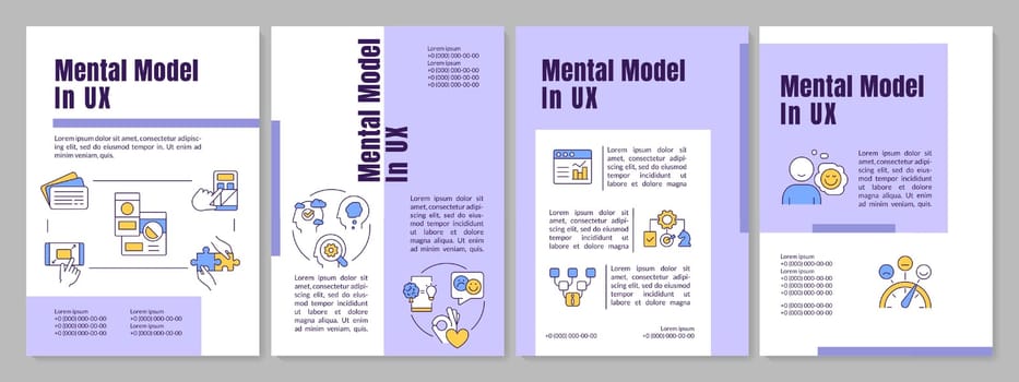 Psychology in UX purple brochure template