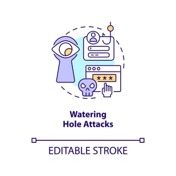 Watering hole attacks concept icon