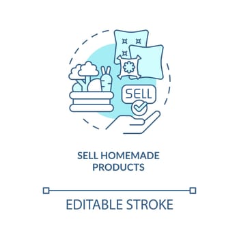 Sell homemade products turquoise concept icon