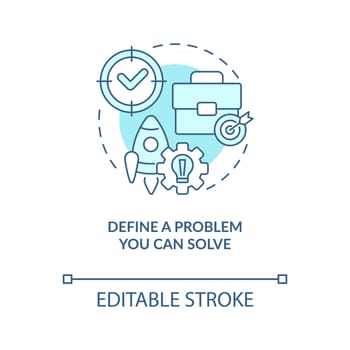 Define problem you can solve turquoise concept icon