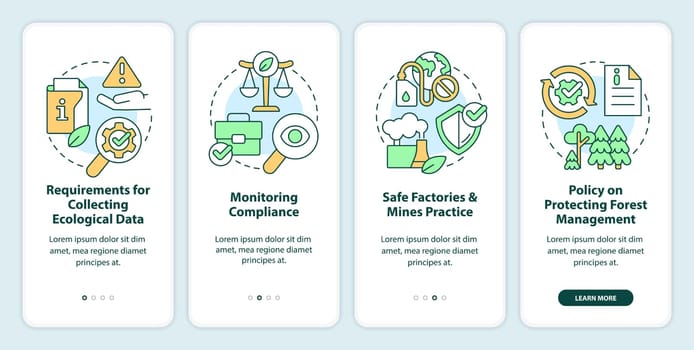 Strong environmental democracy laws onboarding mobile app screen
