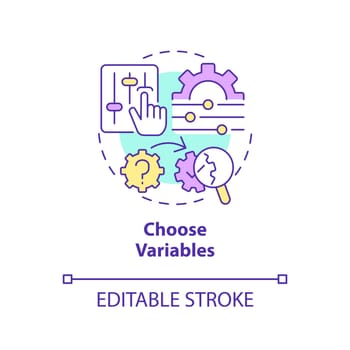 Choose variables concept icon