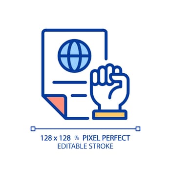 Rights protecting law pixel perfect RGB color icon