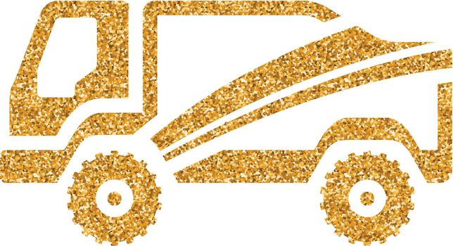 Gold Glitter Icon - Rally truck