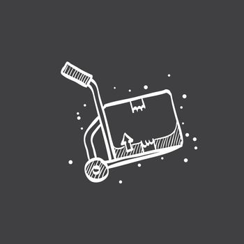 Sketch icon in black - Logistic trolley