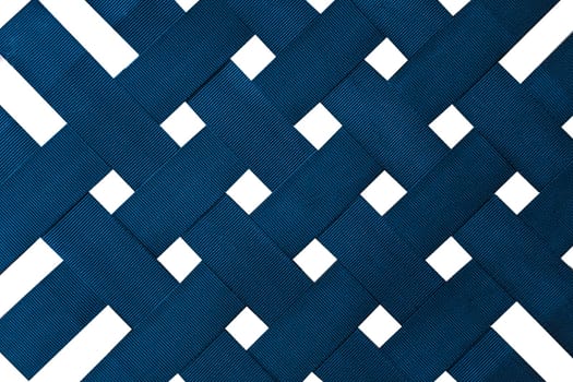 Mesh Blue Grid Old Vintage Stretched Fabric Material Abstract Square Pattern Texture Background Isolated White
