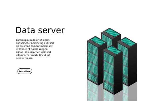 Mainframe, powered server, high technology concept, data center, cloud data storage