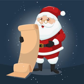 Santa Claus Holding List Paper