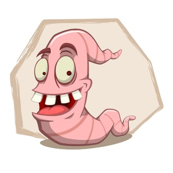 Funny Earth Worm Cartoon Character